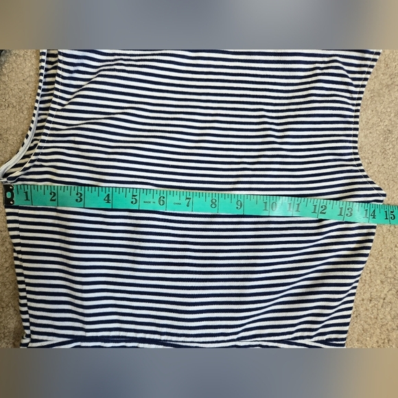 Love Moschino Navy and White Striped Lightweight Cotton VNeck Dress. Size 2 - Picture 7 of 9